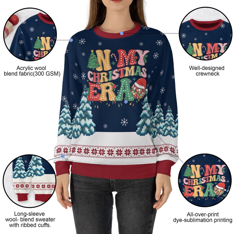 In My Christmas Era Ugly Christmas Sweater Retro Christmas Crewneck Shirt - Image 6