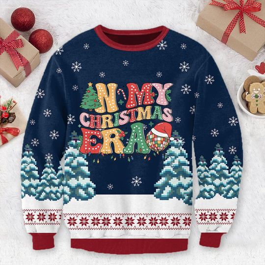 In My Christmas Era Ugly Christmas Sweater Retro Christmas Crewneck Shirt - Image 10