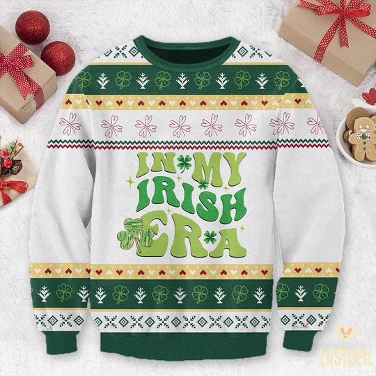 In My Irish Era Ugly Sweater Happy St Patricks Day Sweatshirt - Image 11