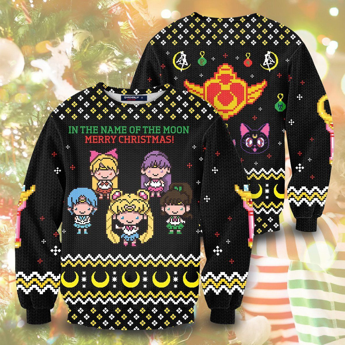 In The Name Of The Moon Ugly Christmas Sweater Adult 3D Funny Matching for family