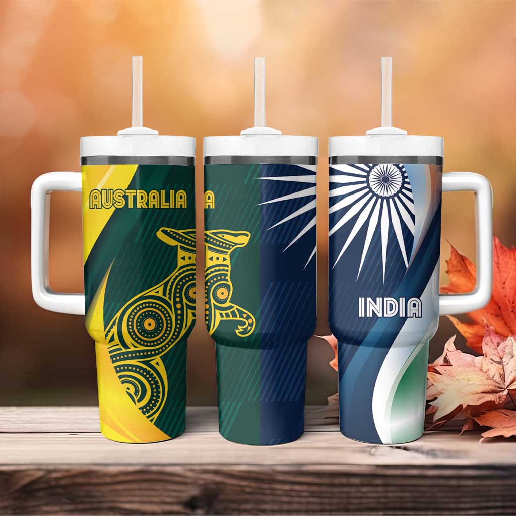 India and Australia Cricket Special Half-Half Mix Custom Stanley Cup 40 oz 30 oz Tumbler With HandleTVC2301319