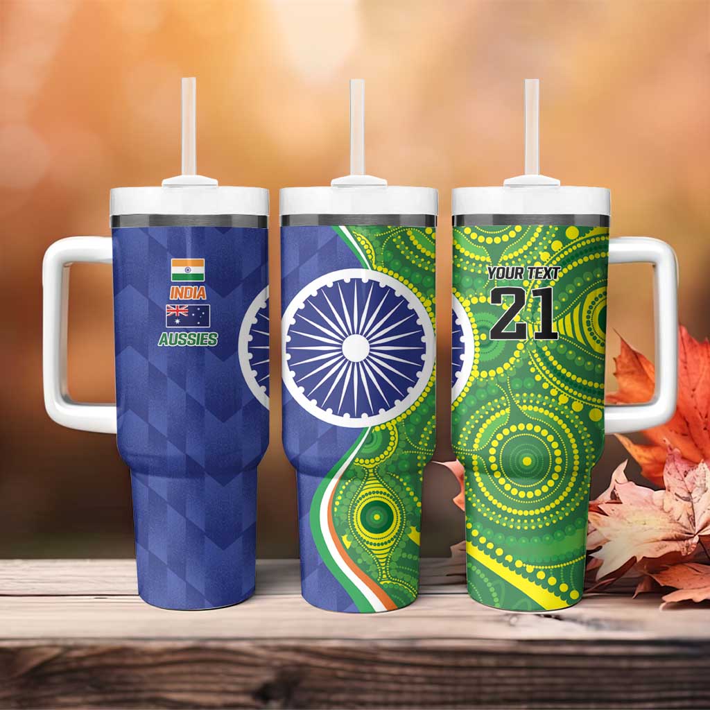India Vs Australian Cricket Ashoka Chakra and Aboriginal Together Custom Stanley Cup 40 oz 30 oz Tumbler With HandleTVC2301318