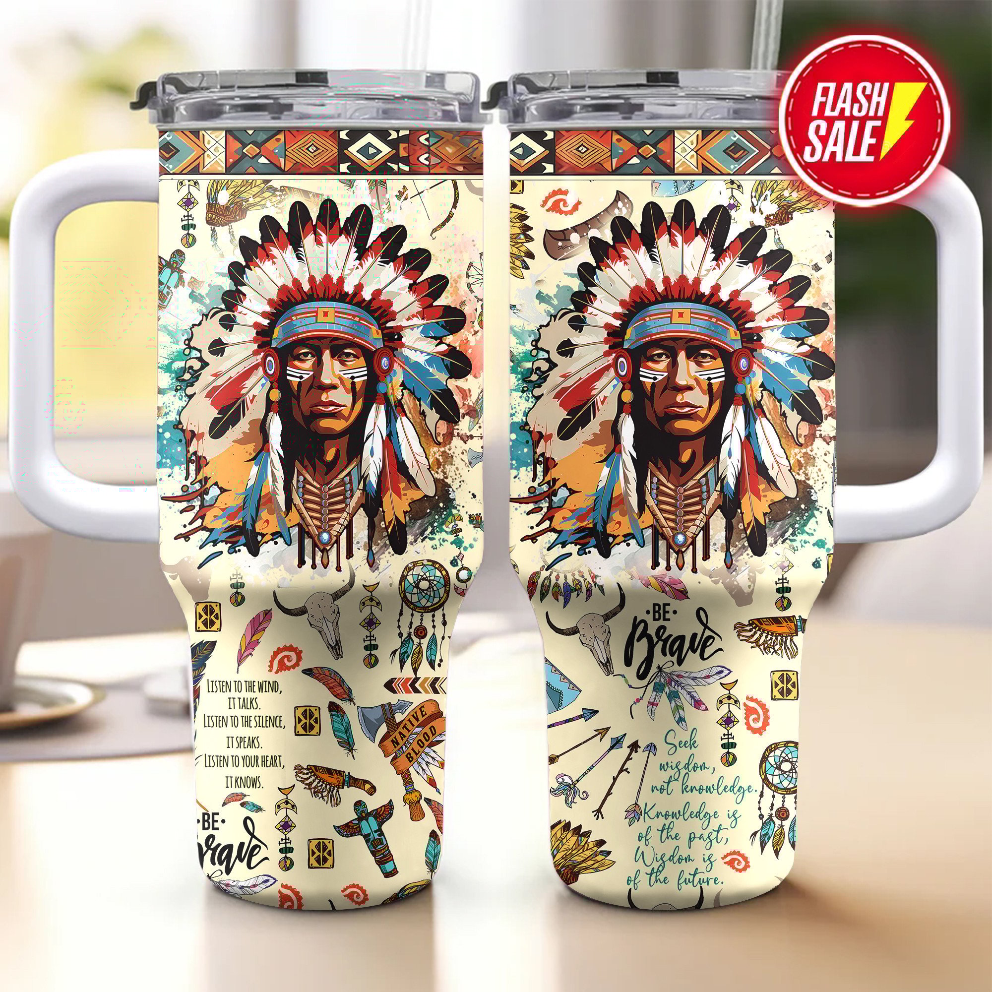 Indian Chief Custom Stanley Cup 40 oz 30 oz Tumbler With HandleTVC2301801