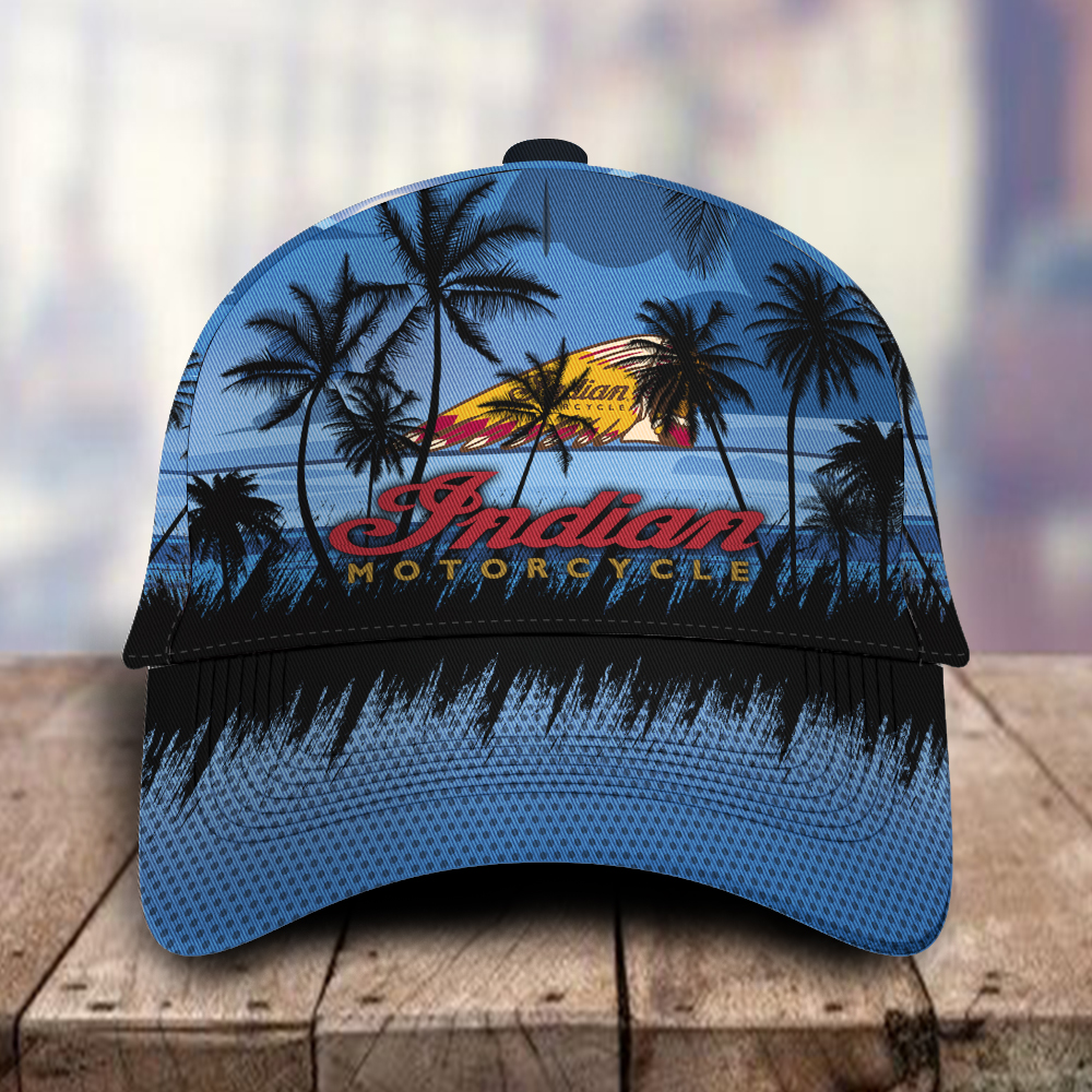 Indian motorcycle 3D Classic Cap Hawaiian Tropical Car Motor Brand Hats Trucker Hats Custom Hats Gifts For Men & Women