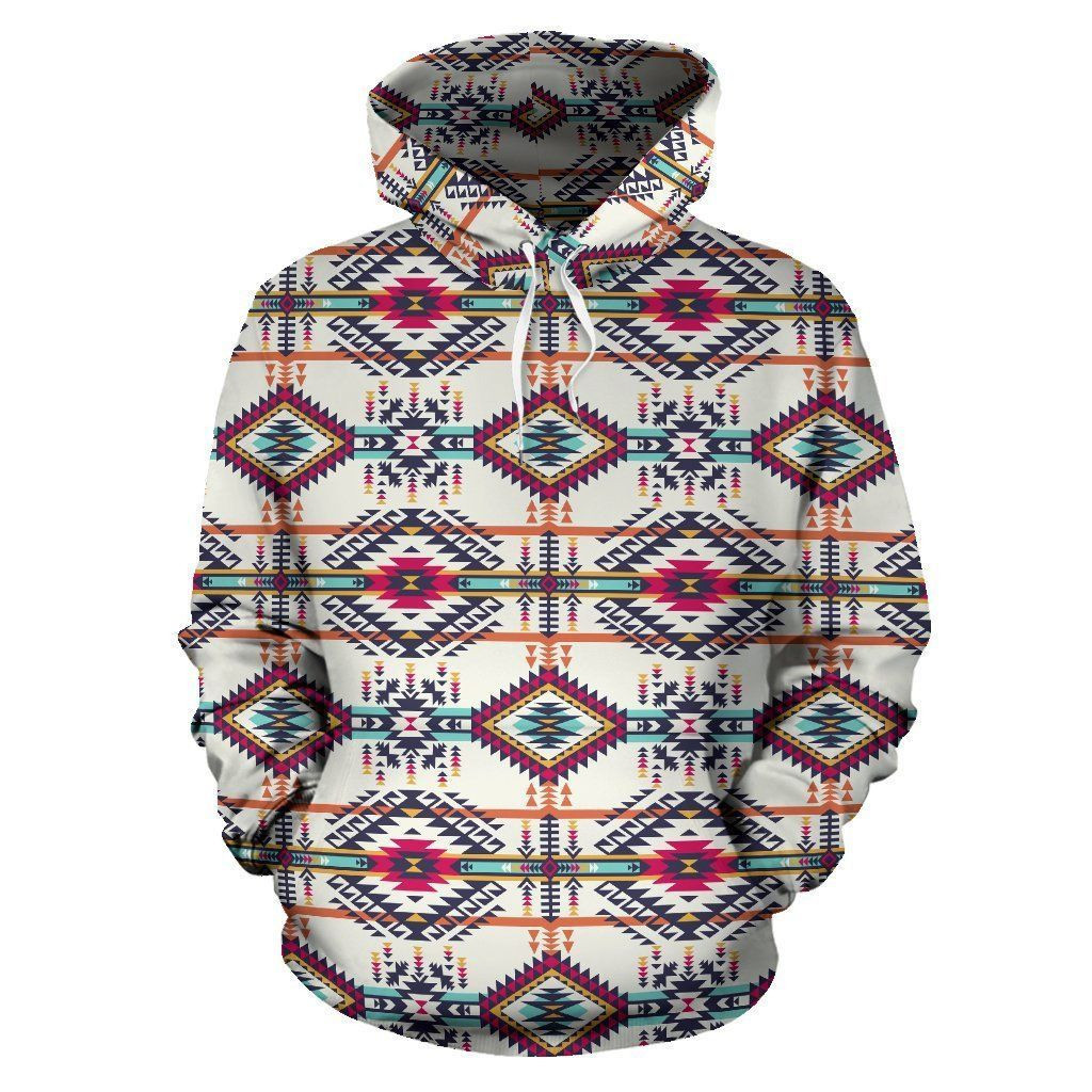 Indian Navajo Art Themed Design Print 3D All Over Print Hoodie, Zip Hoodie