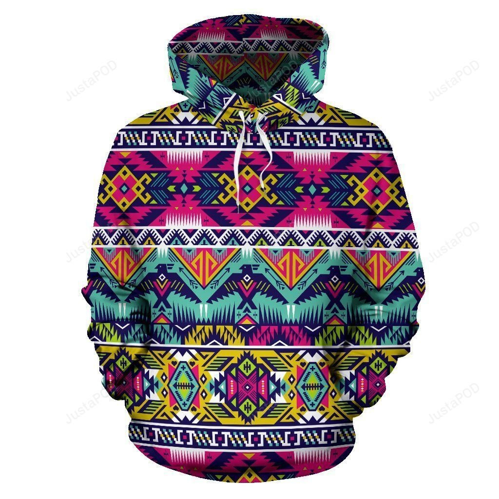 Indian Navajo Color Themed Design Print 3D All Over Print Hoodie, Zip Hoodie