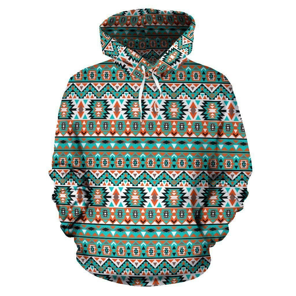 Indian Navajo Ethnic Themed Design Print 3D All Over Print Hoodie, Zip Hoodie