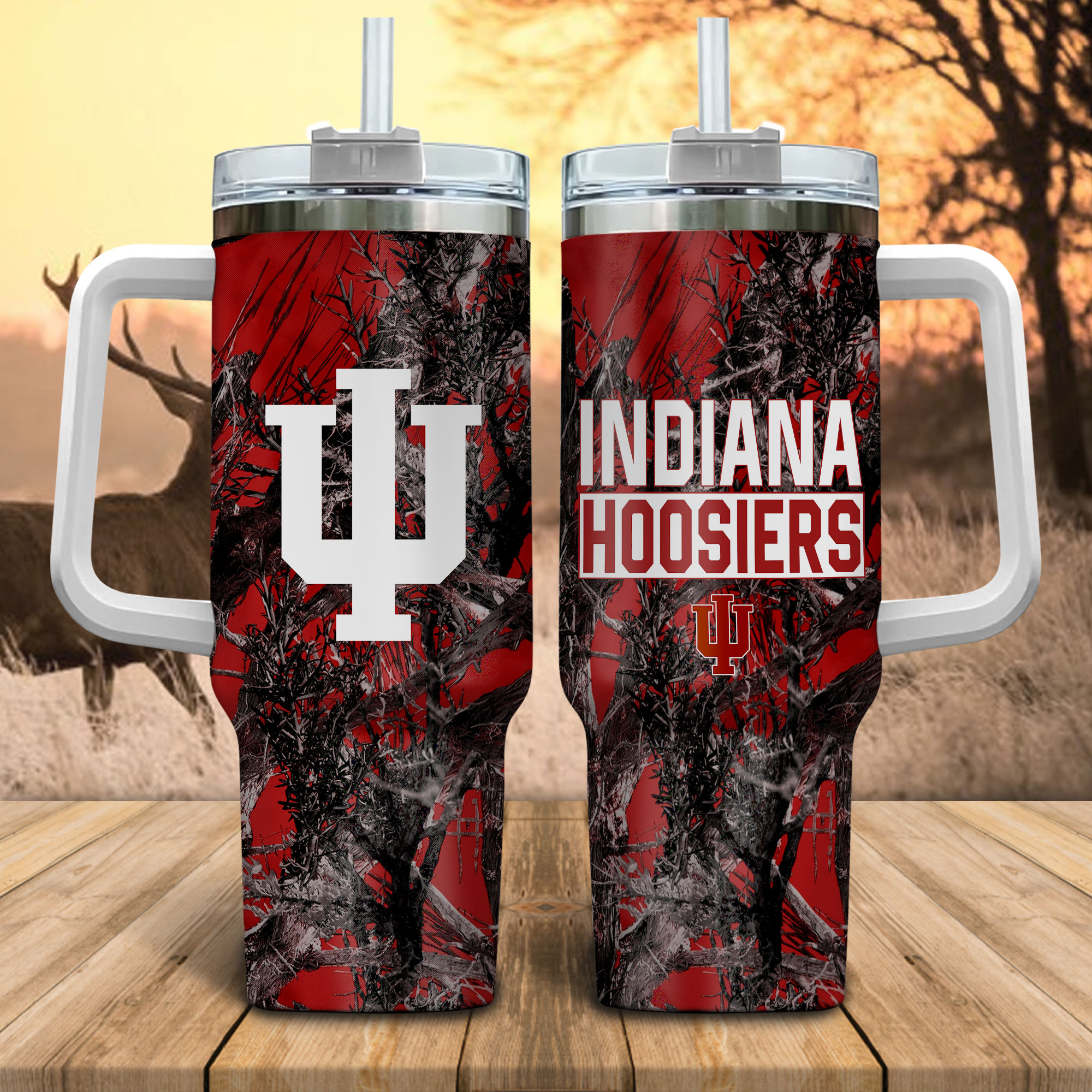 Indiana Hoosiers NCAA Hunting Custom Stanley Cup 40 oz 30 oz Tumbler With HandleTVC230115