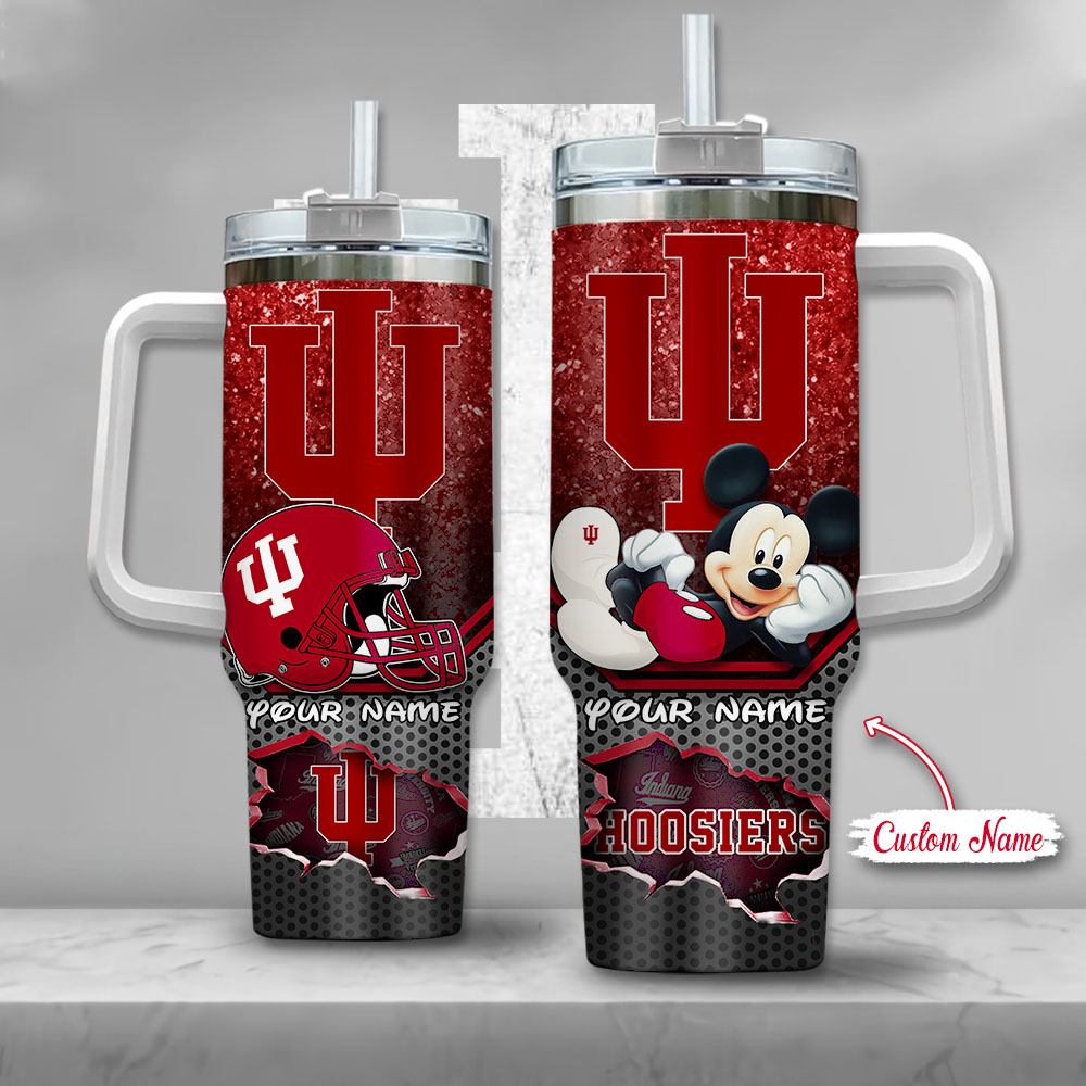 Indiana Hoosiers NCAA Mickey Mouse Custom Stanley Cup 40 oz 30 oz Tumbler With HandleTVC230118