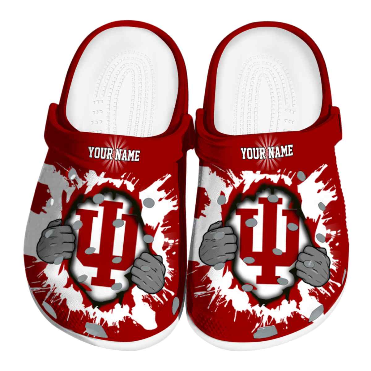 Indiana Hoosiers NCAA Sport Crocs Crocband Clogs Shoes Comfortable For Men Women and Kids