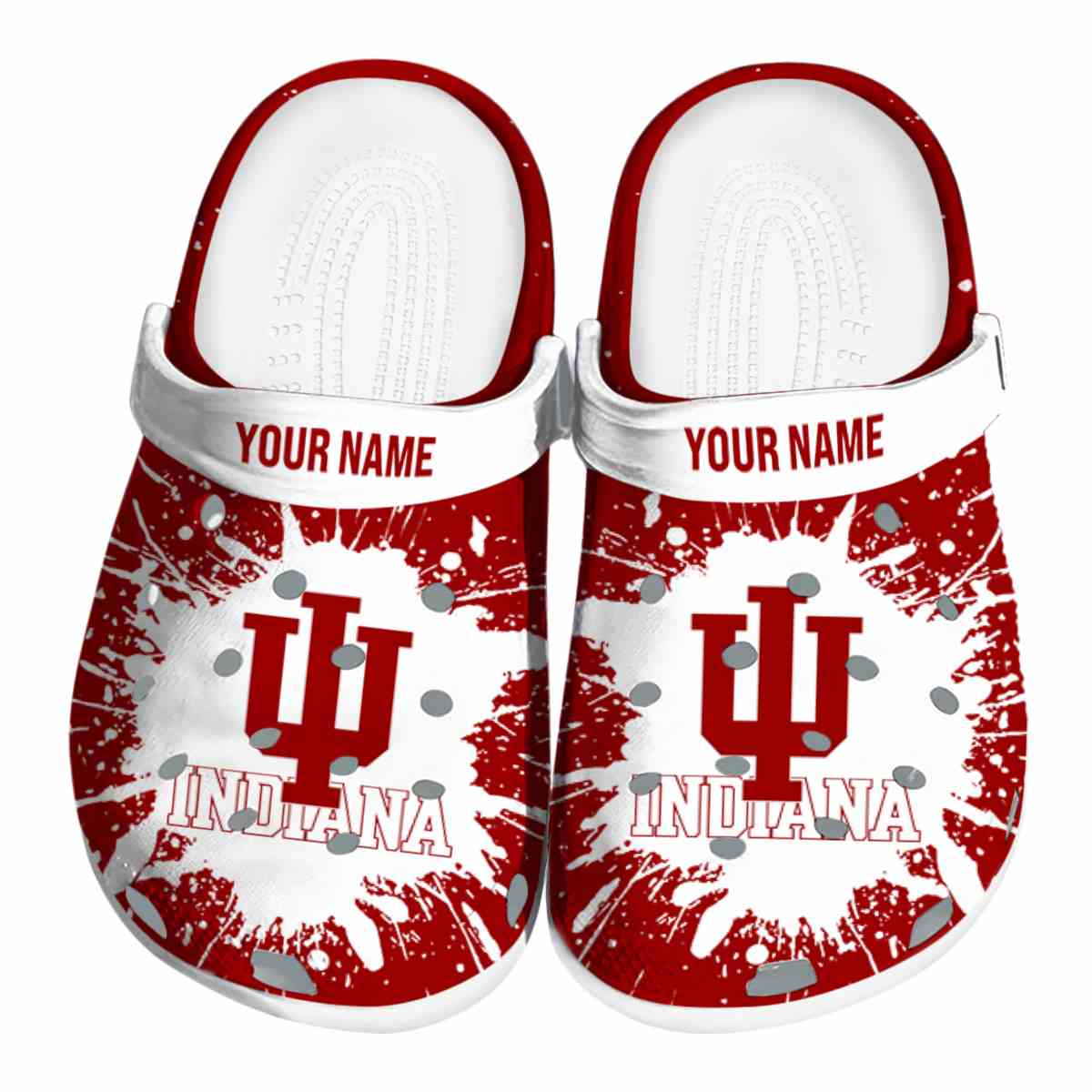 Indiana Hoosiers NCAA Sport Crocs Crocband Clogs Shoes Comfortable For Men Women and Kids