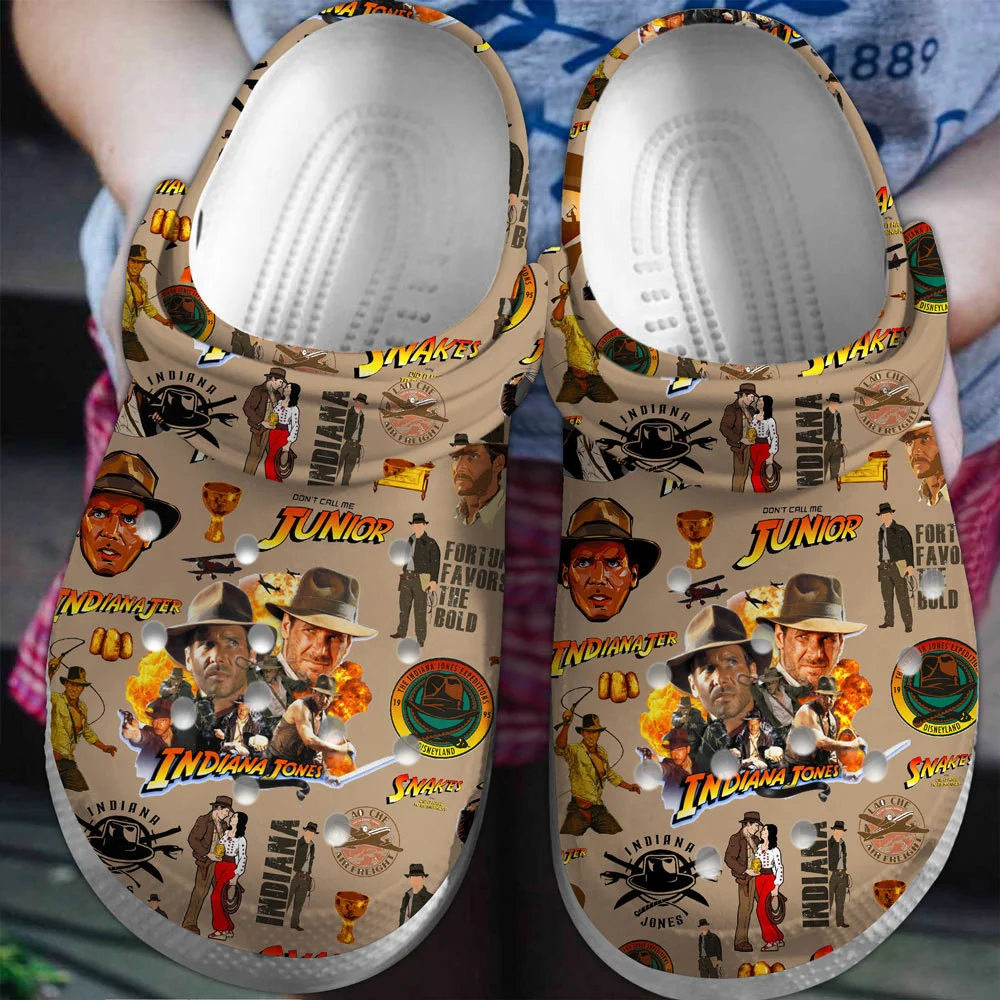 Indiana Jones Movie Crocs Crocband Clogs Shoes Comfortable For Men Women and Kids