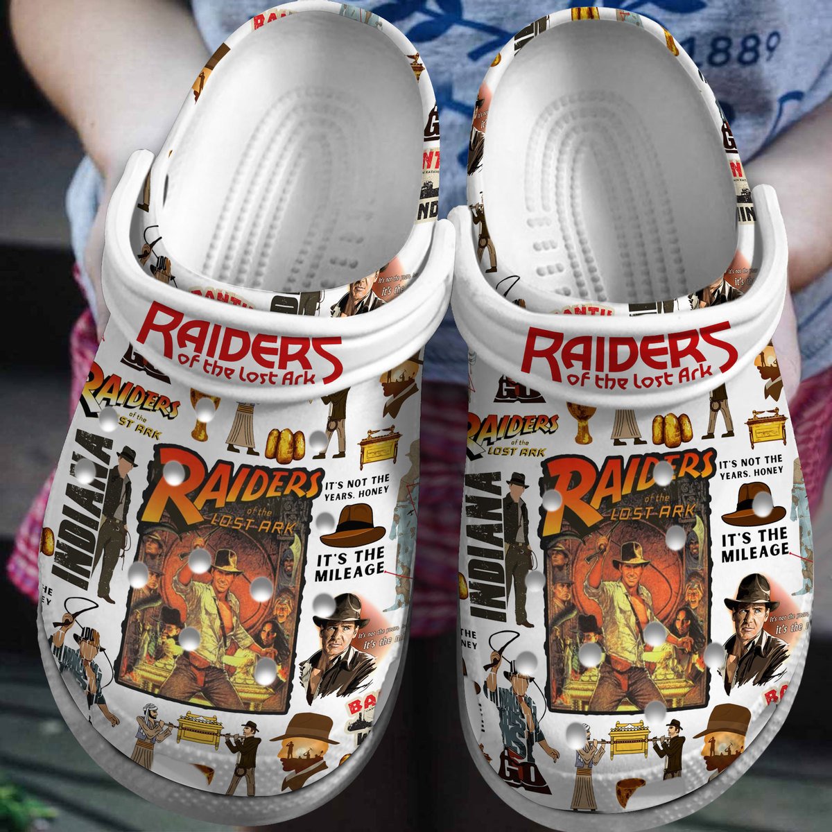 Indiana Jones Raiders Of The Lost Ark Movie Crocs Crocband Clogs Shoes Comfortable For Men Women and Kids
