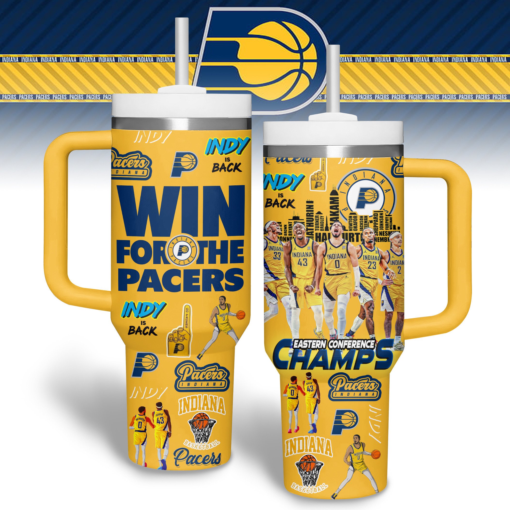 Indiana Pacers NBA Custom Stanley Cup 40 oz 30 oz Tumbler With HandleTVC2301179