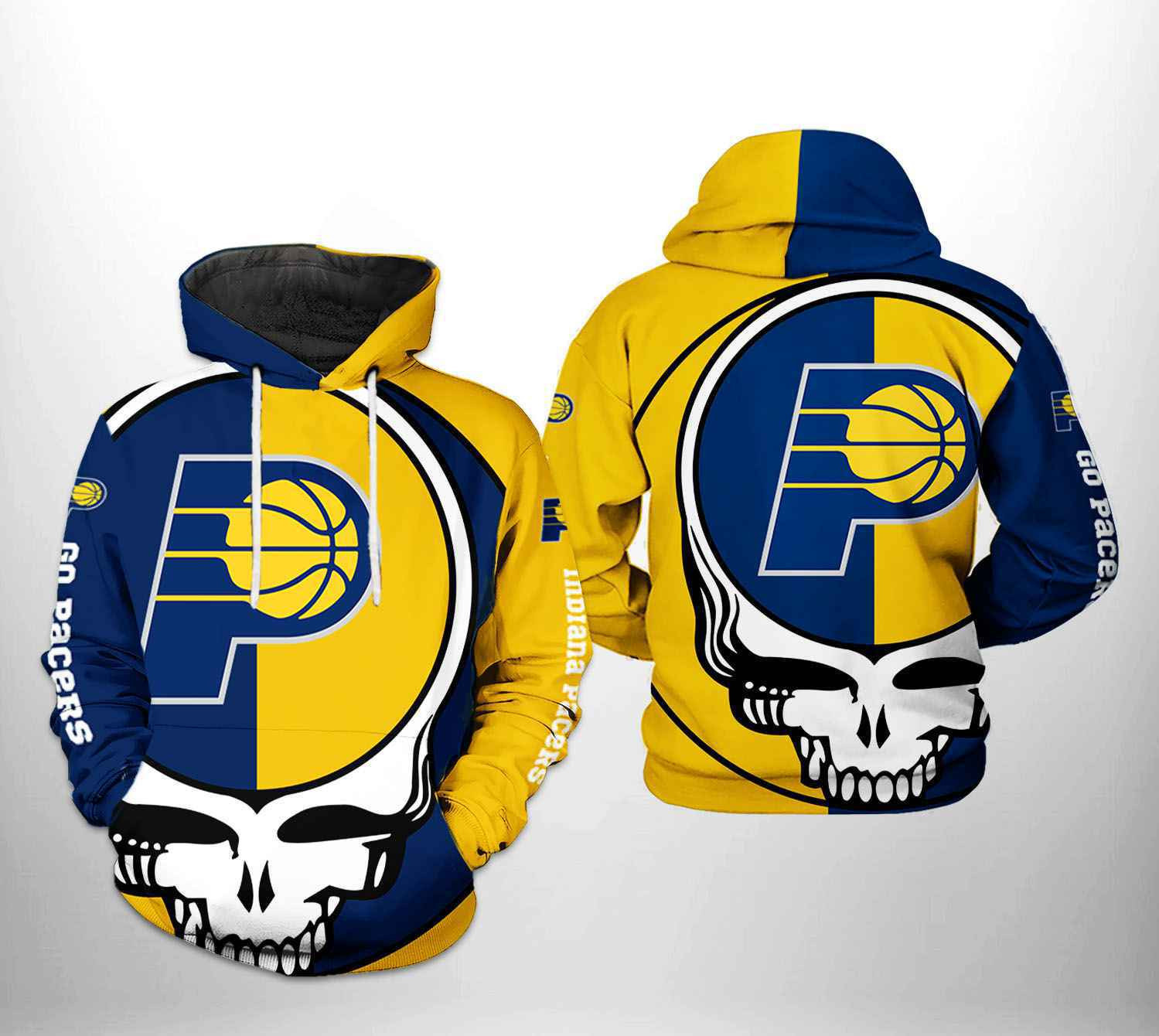 Indiana Pacers NBA Grateful Dead 3D All Over Print Hoodie, Zip Hoodie