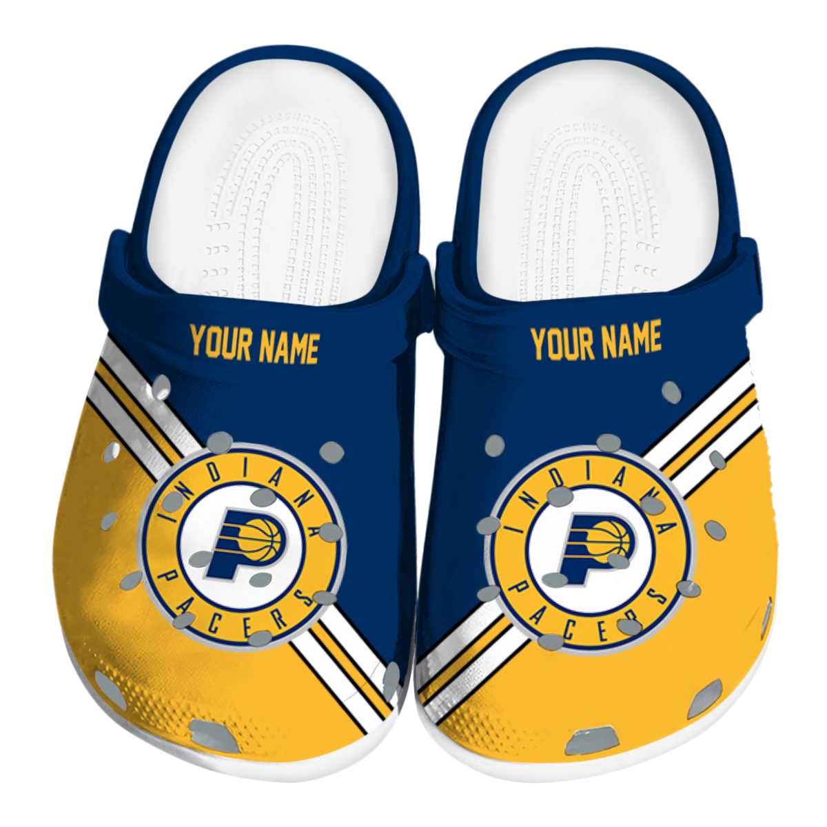 Indiana Pacers NBA Sport Crocs Crocband Clogs Shoes Comfortable For Men Women and Kids