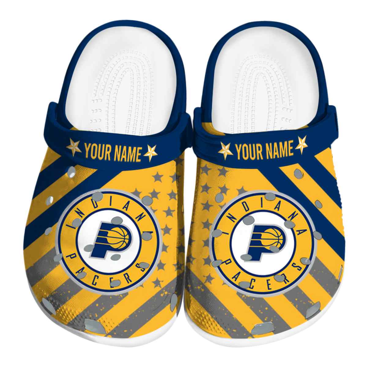 Indiana Pacers NBA Sport Crocs Crocband Clogs Shoes Comfortable For Men Women and Kids
