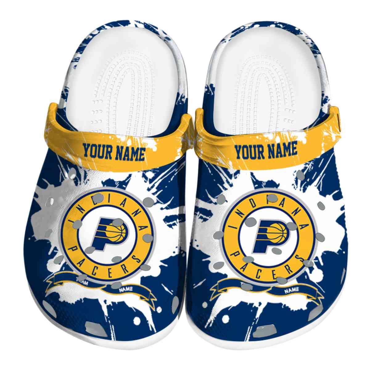 Indiana Pacers NBA Sport Crocs Crocband Clogs Shoes Comfortable For Men Women and Kids