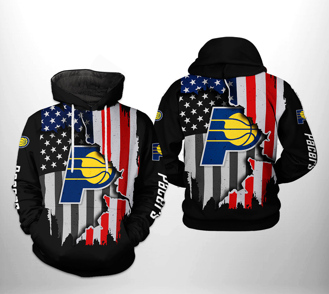Indiana Pacers NBA US Flag Team 3D All Over Print Hoodie, Zip Hoodie