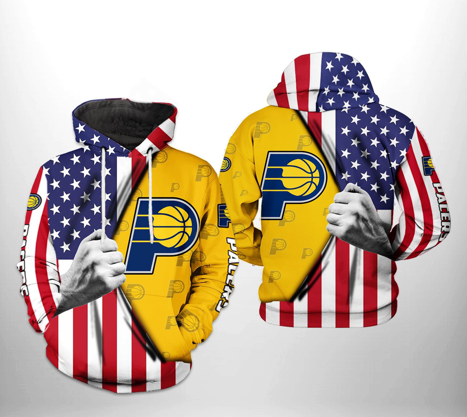 Indiana Pacers NBA US Flag Team 3D All Over Print Hoodie, Zip Hoodie