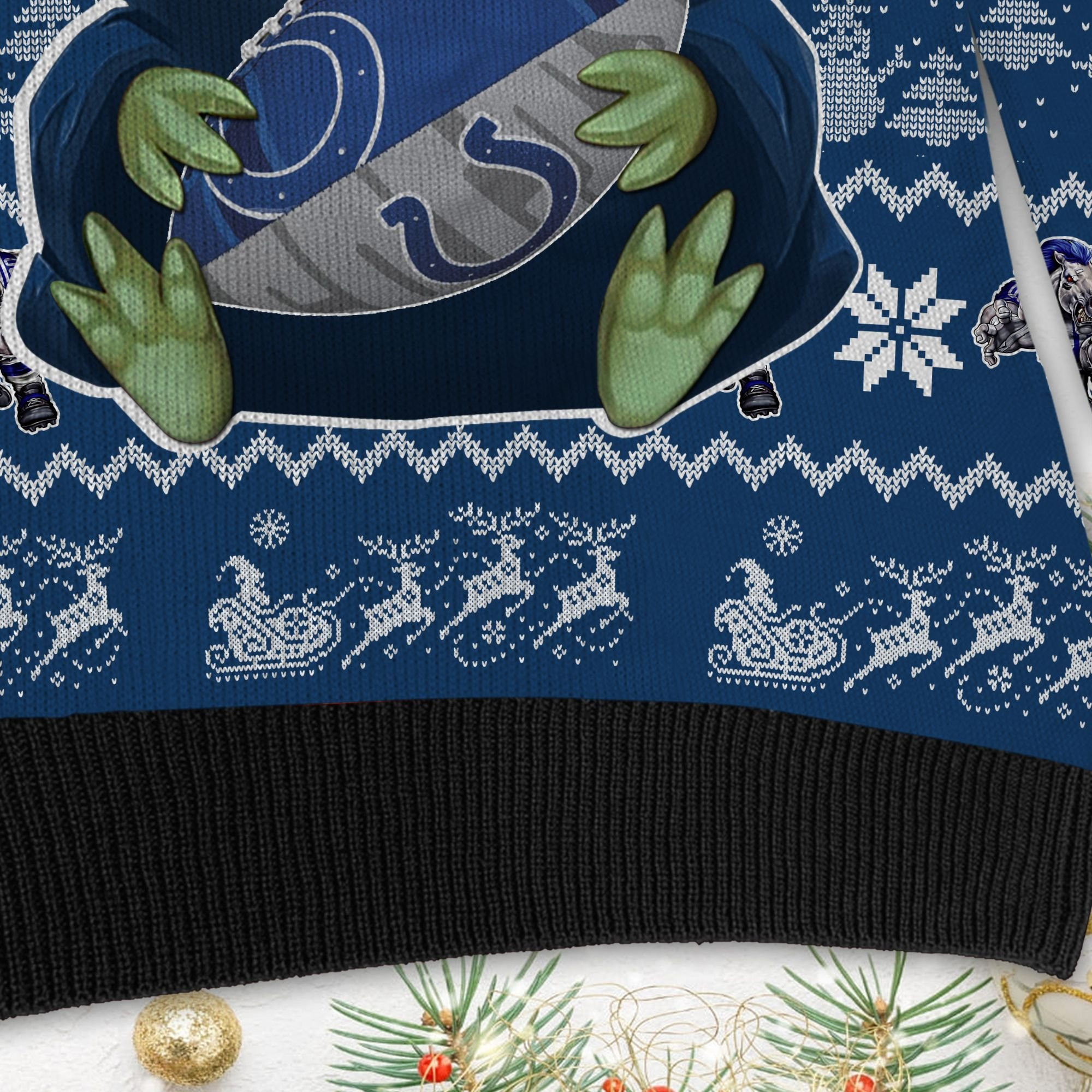 Indianapolis Colts Baby Yoda Ugly Christmas Sweater Adult 3D Funny Matching for family - Image 5