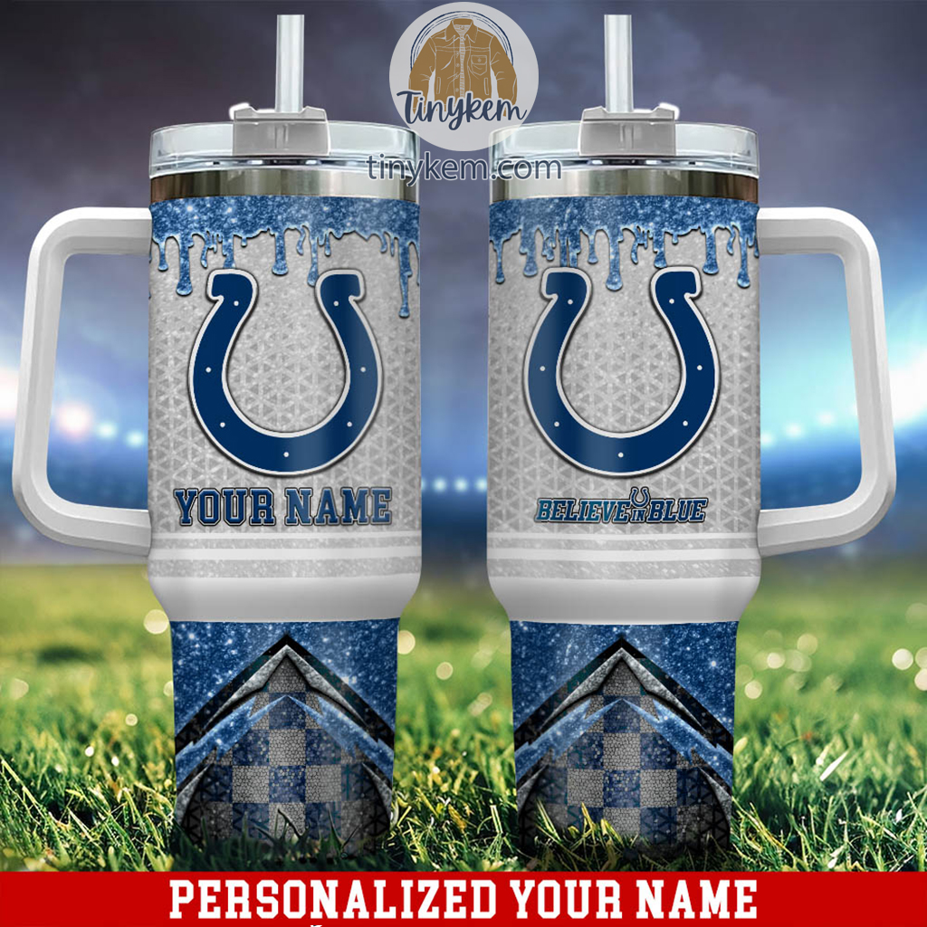 Indianapolis Colts Glitter NFL Custom Stanley Cup 40 oz 30 oz Tumbler With HandleTVC2301221
