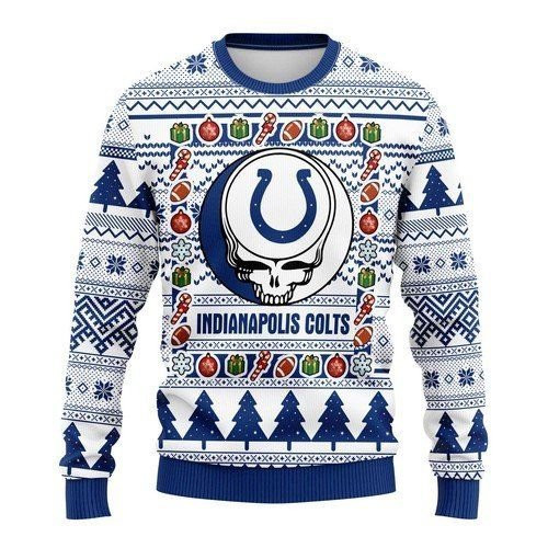 Indianapolis Colts Grateful Dead For Unisex Ugly Christmas Sweater Adult 3D Funny Matching for family