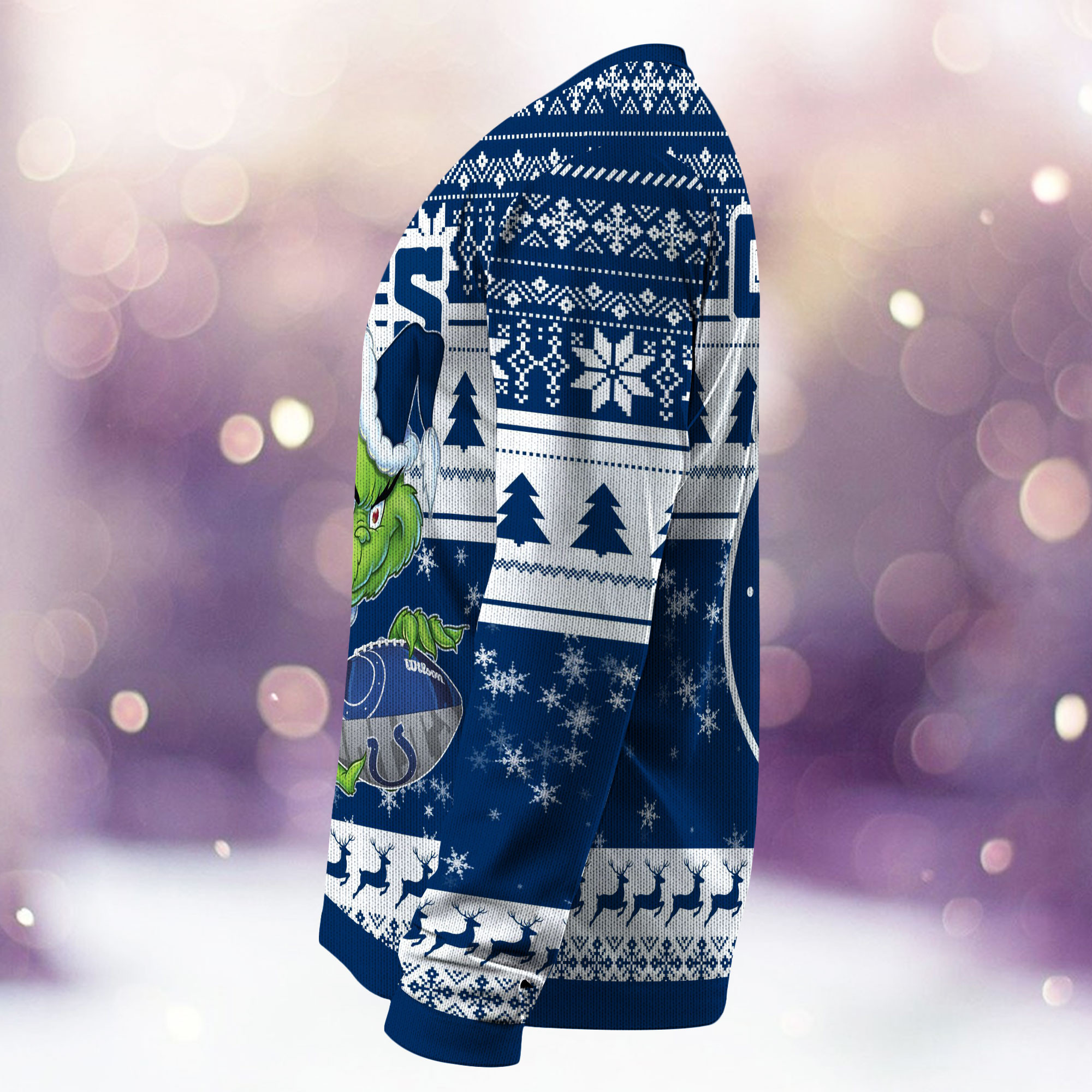 Indianapolis Colts Grinch Ugly Christmas Sweater Adult 3D Funny Matching for family - Image 4