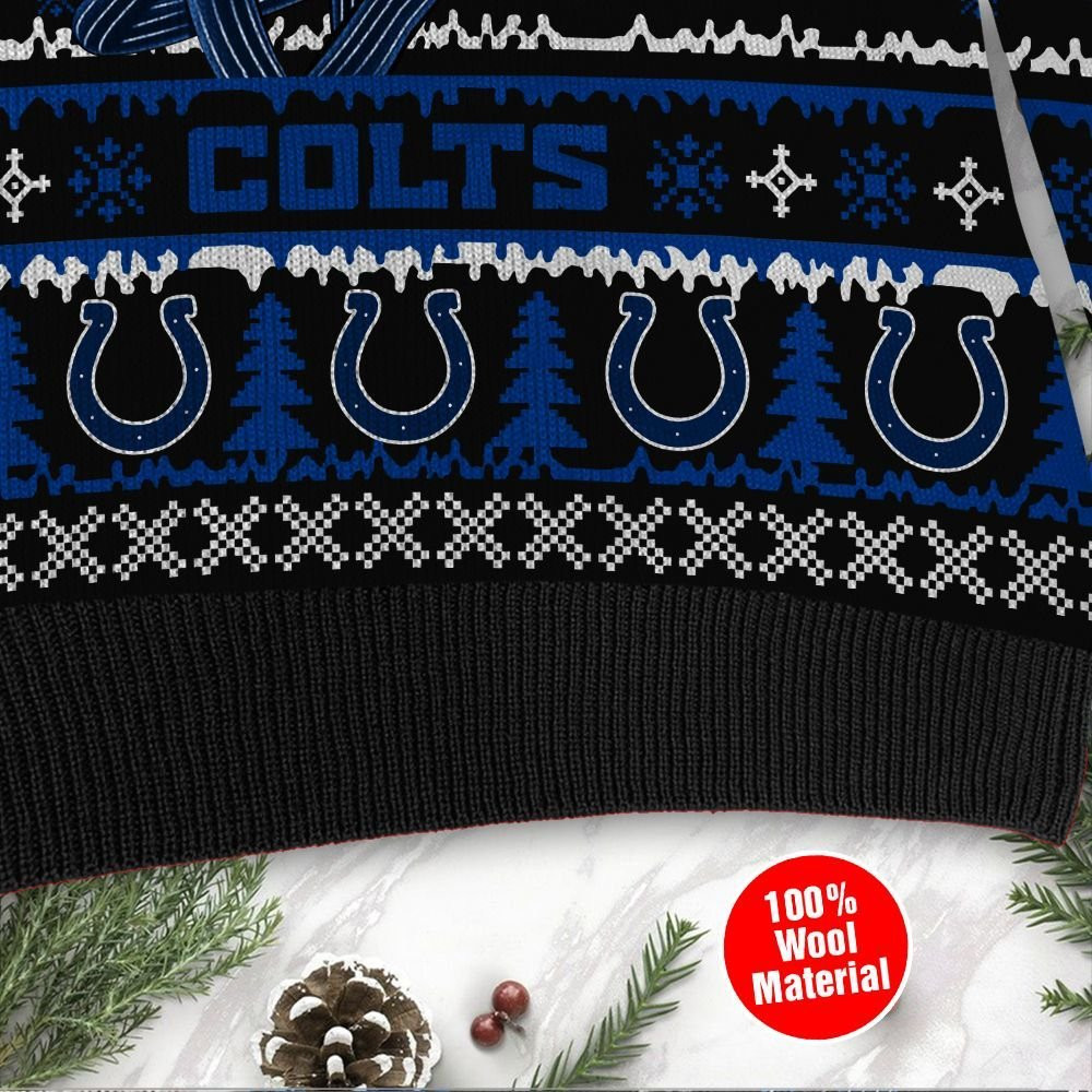 Indianapolis Colts Jack Skellington Halloween Ugly Christmas Sweater Adult 3D Funny Matching for family - Image 4