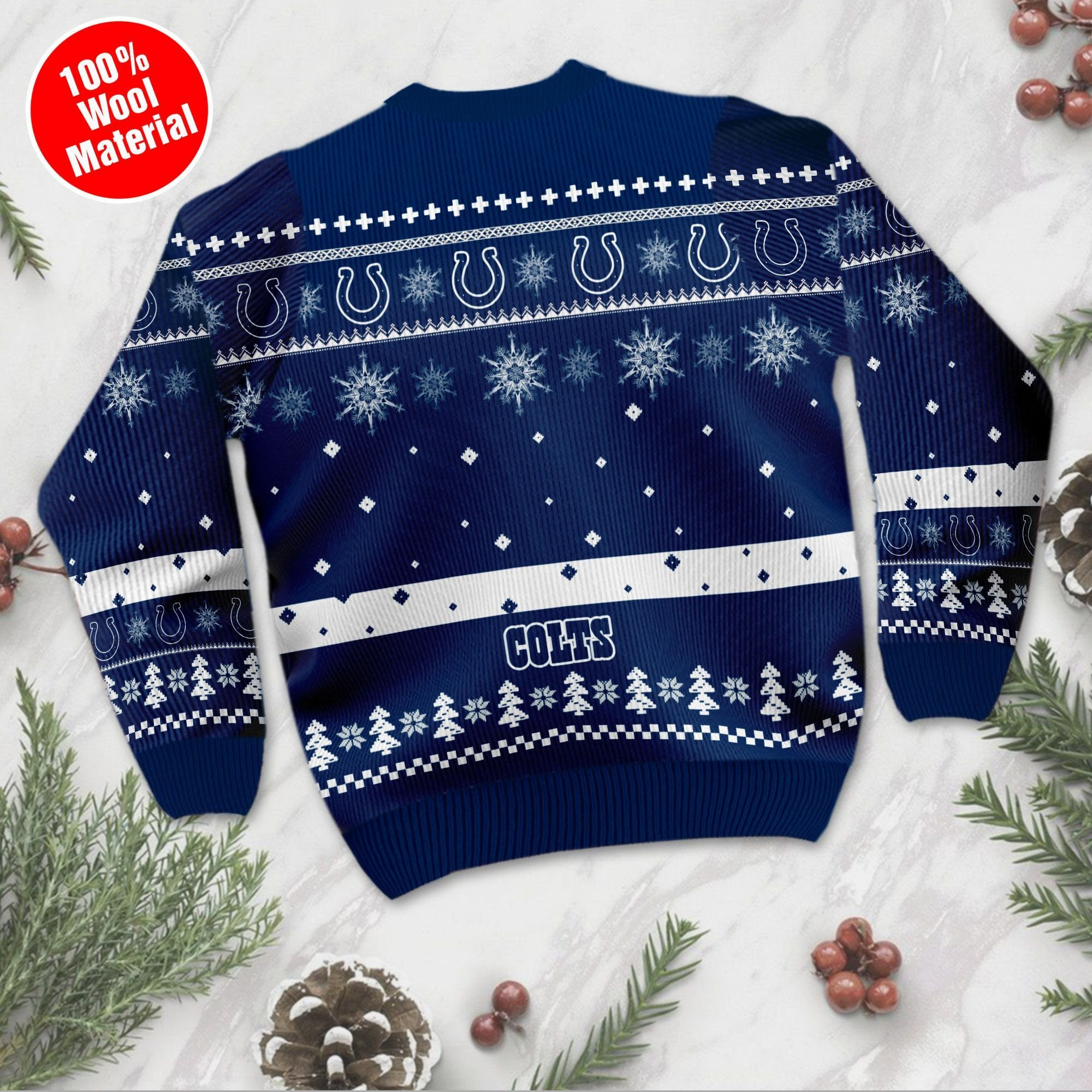 Indianapolis Colts Mickey Mouse Funny Ugly Christmas Sweater Adult 3D Funny Matching for family - Image 3