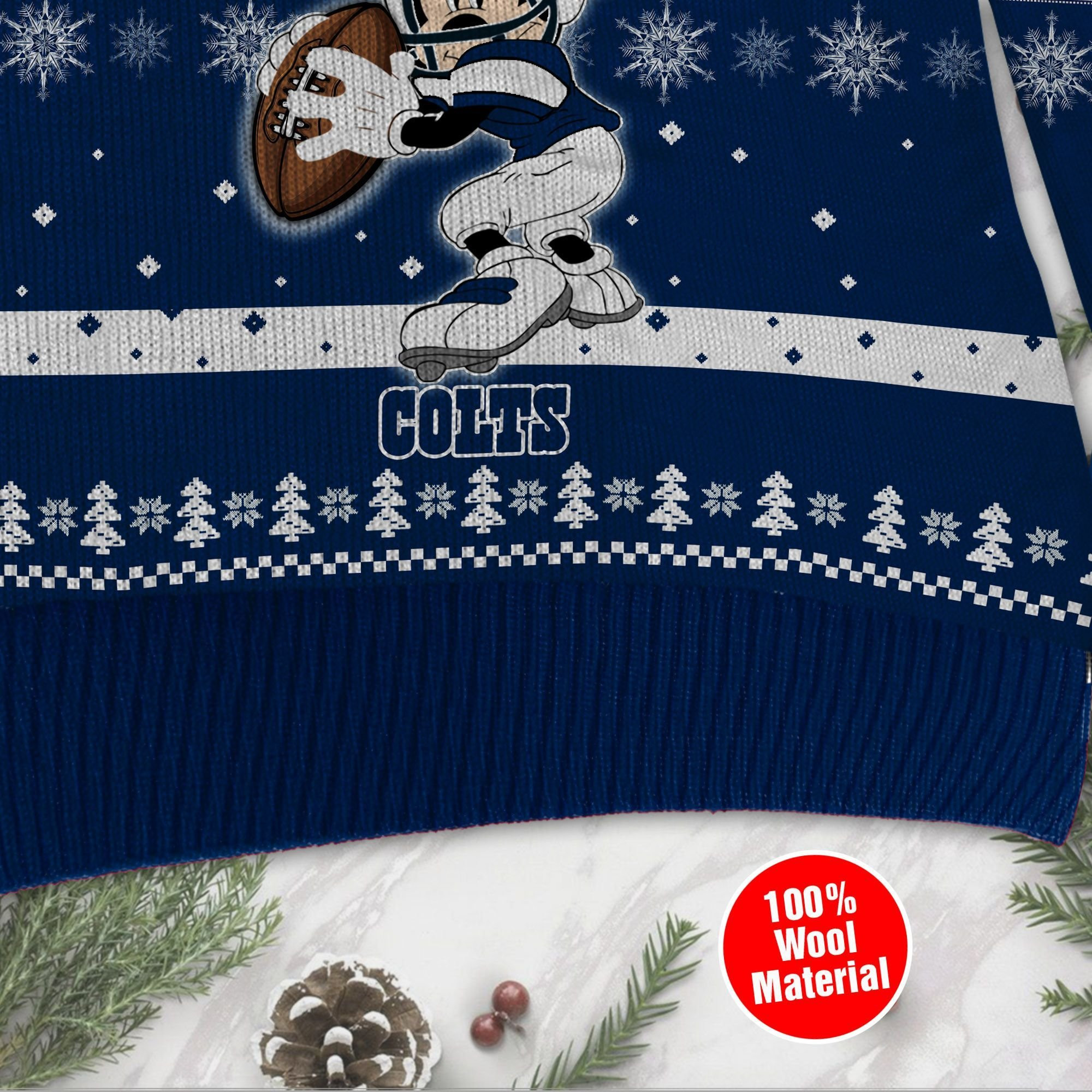 Indianapolis Colts Mickey Mouse Funny Ugly Christmas Sweater Adult 3D Funny Matching for family - Image 4