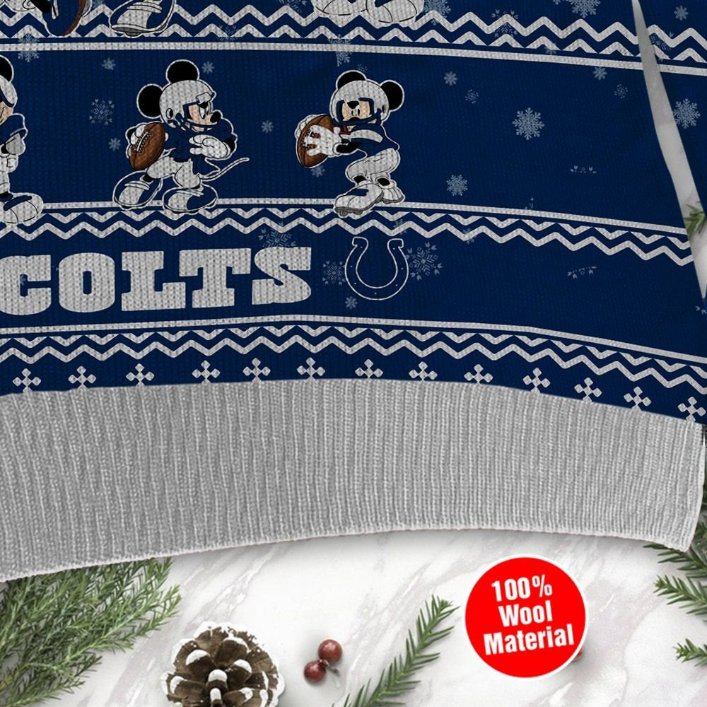 Indianapolis Colts Mickey Mouse Holiday Party Ugly Christmas Sweater Adult 3D Funny Matching for family - Image 4