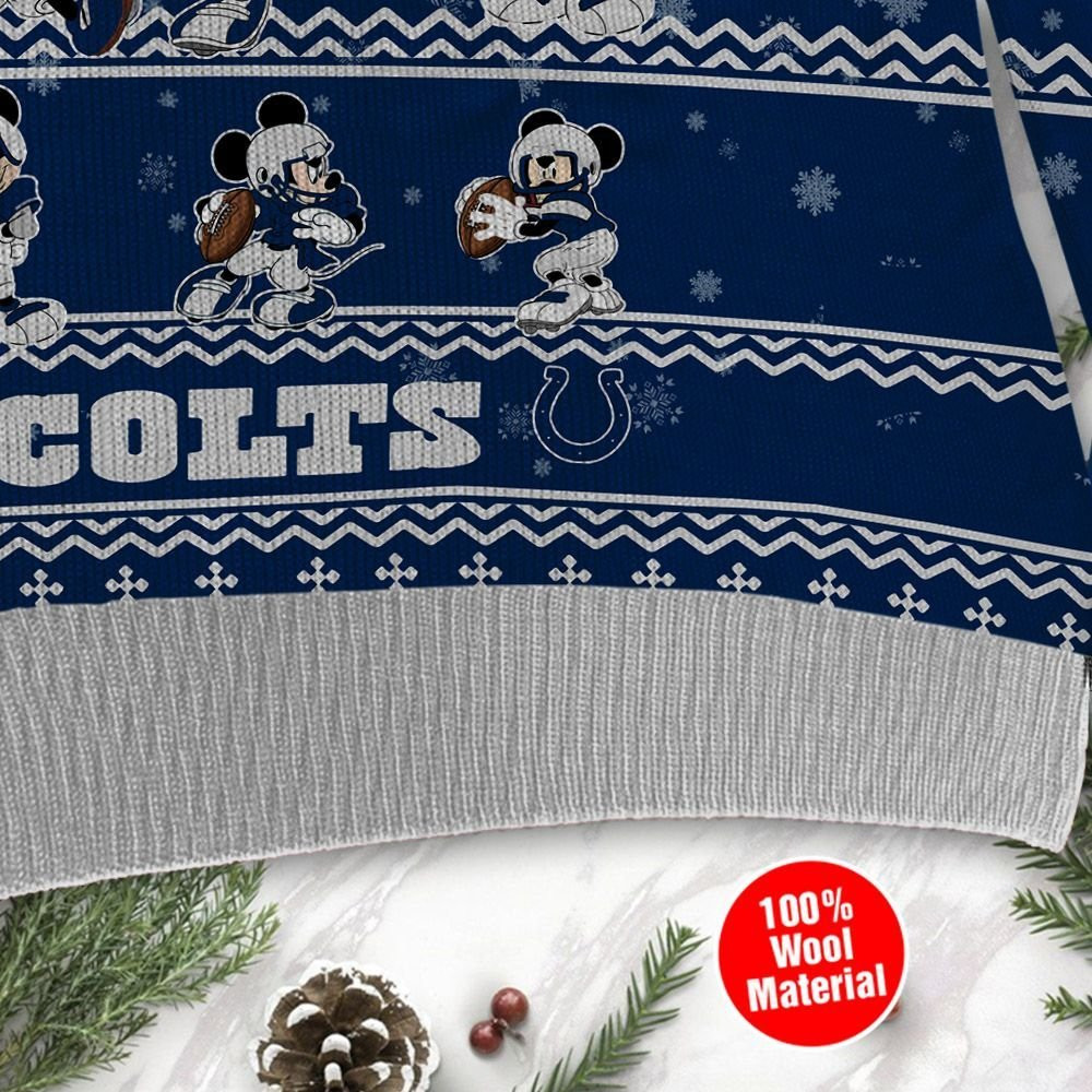 Indianapolis Colts Mickey Mouse Ugly Christmas Sweater Adult 3D Funny Matching for family - Image 4