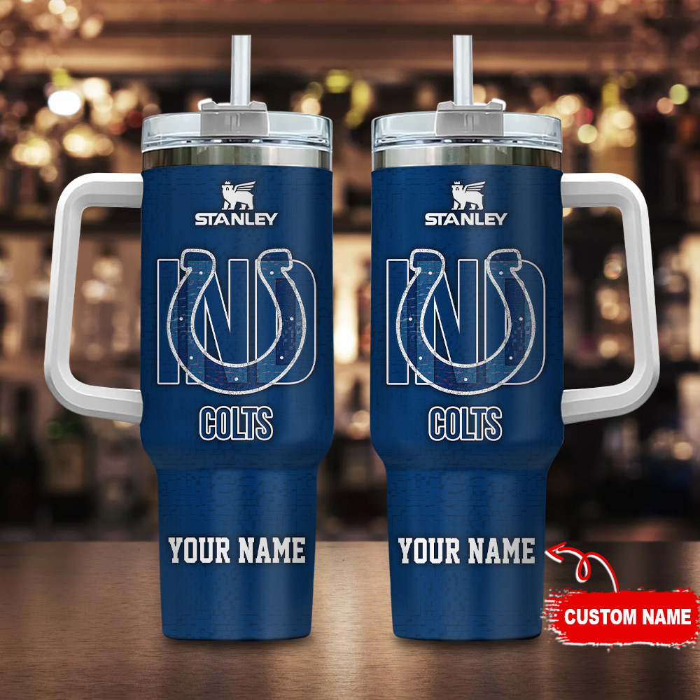 Indianapolis Colts NFL 3D Logo Custom Stanley Cup 40 oz 30 oz Tumbler With HandleTVC2301108