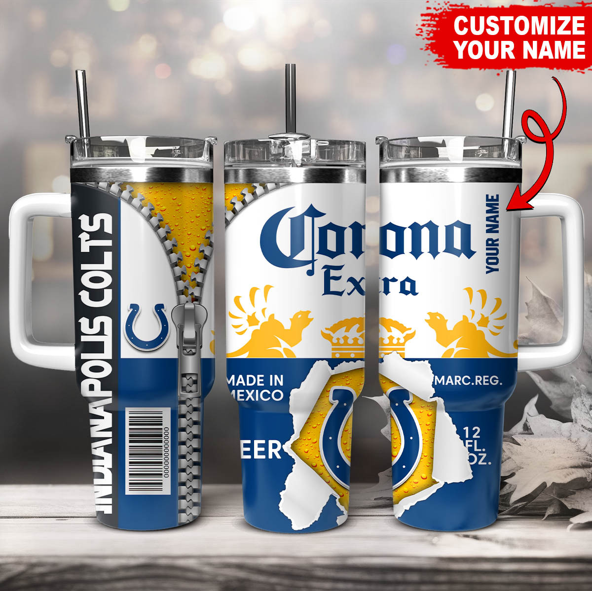 Indianapolis Colts NFL Corona Extra Custom Stanley Cup 40 oz 30 oz Tumbler With HandleTVC230169