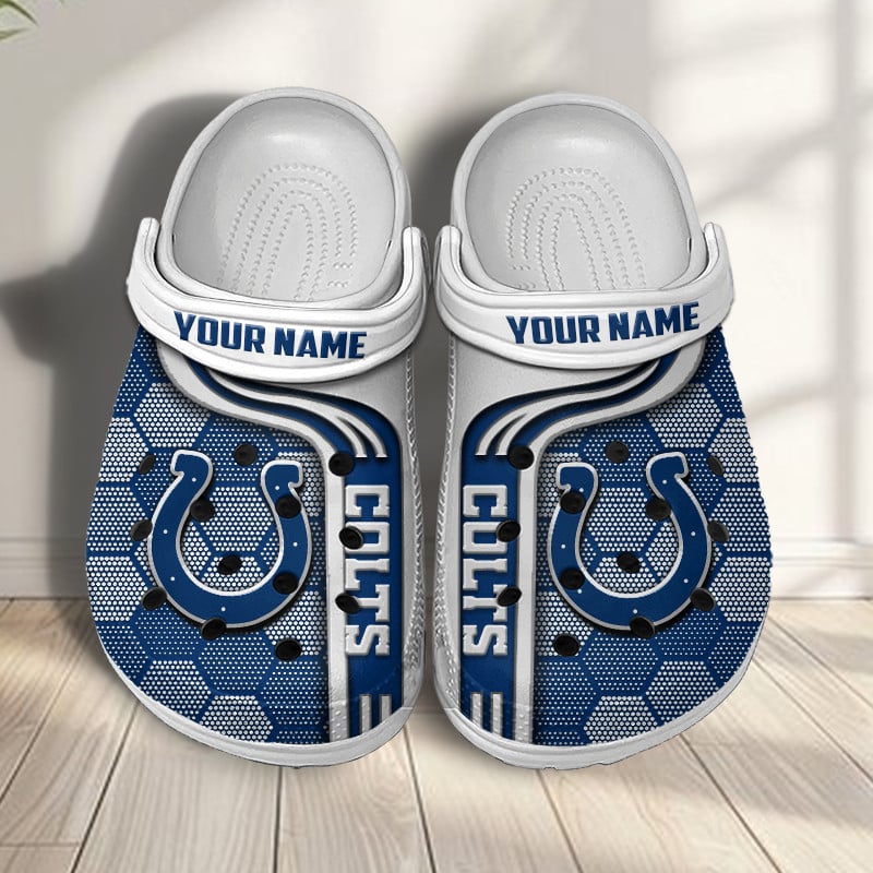 Indianapolis Colts NFL Crocs Crocband Clogs Shoes Comfortable For Men Women and Kids