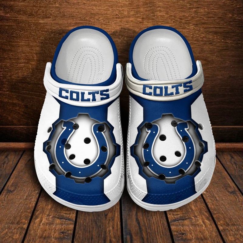 Indianapolis Colts NFL Crocs Crocband Clogs Shoes Comfortable For Men Women and Kids