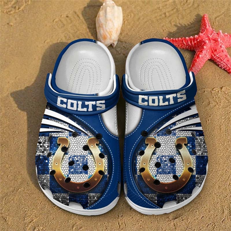 Indianapolis Colts NFL Crocs Crocband Clogs Shoes Comfortable For Men Women and Kids