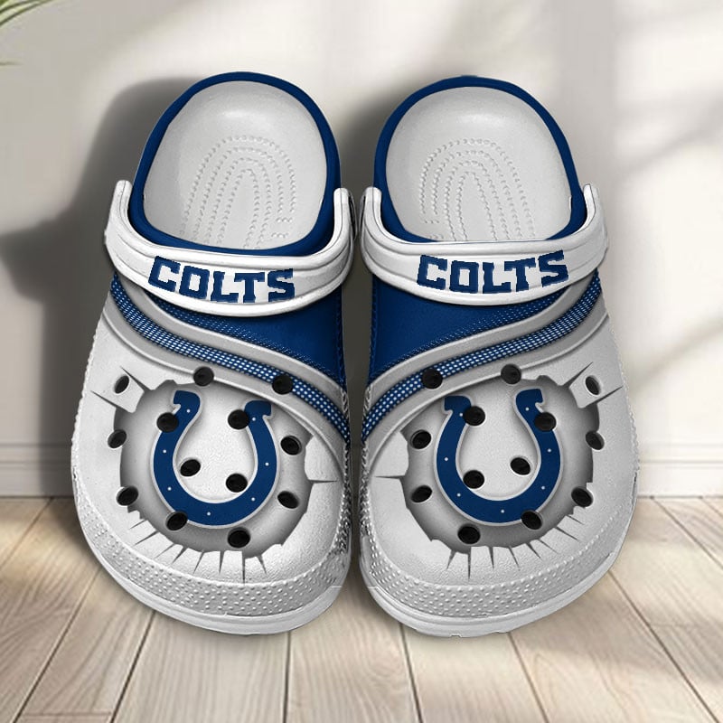 Indianapolis Colts NFL Crocs Crocband Clogs Shoes Comfortable For Men Women and Kids