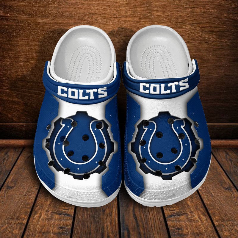 Indianapolis Colts NFL Crocs Crocband Clogs Shoes Comfortable For Men Women and Kids