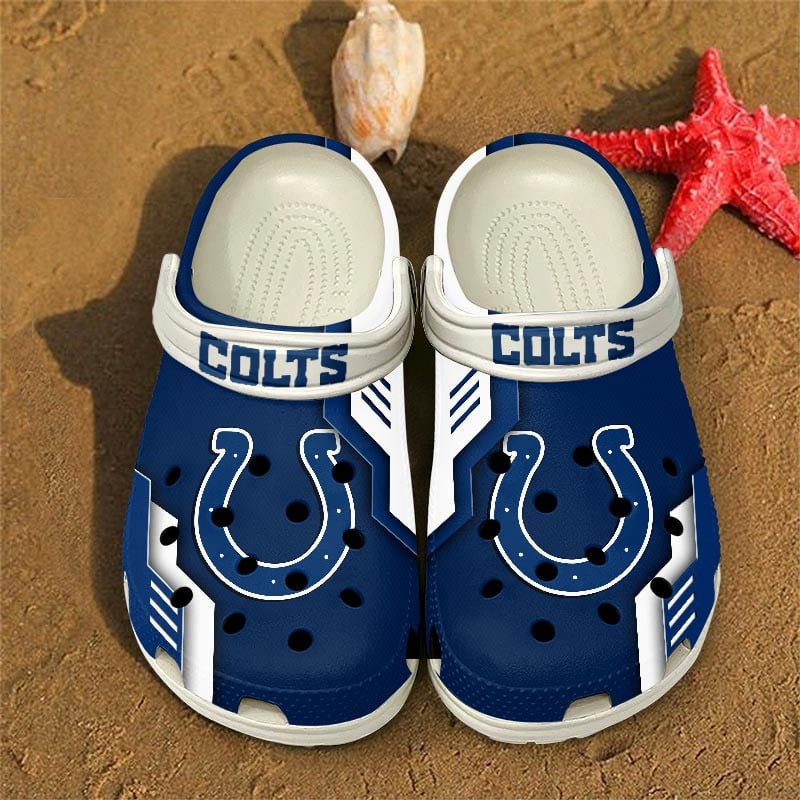 Indianapolis Colts NFL Crocs Crocband Clogs Shoes Comfortable For Men Women and Kids