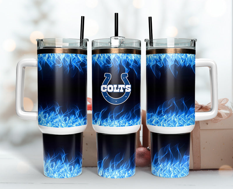 Indianapolis Colts NFL Fire Effect Custom Stanley Cup 40 oz 30 oz Tumbler With HandleTVC2301140