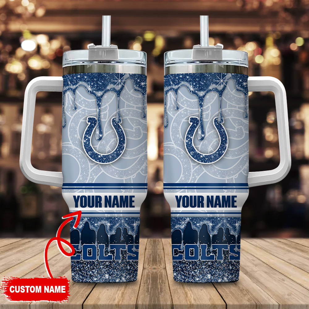 Indianapolis Colts NFL Glitter Custom Stanley Cup 40 oz 30 oz Tumbler With HandleTVC230143