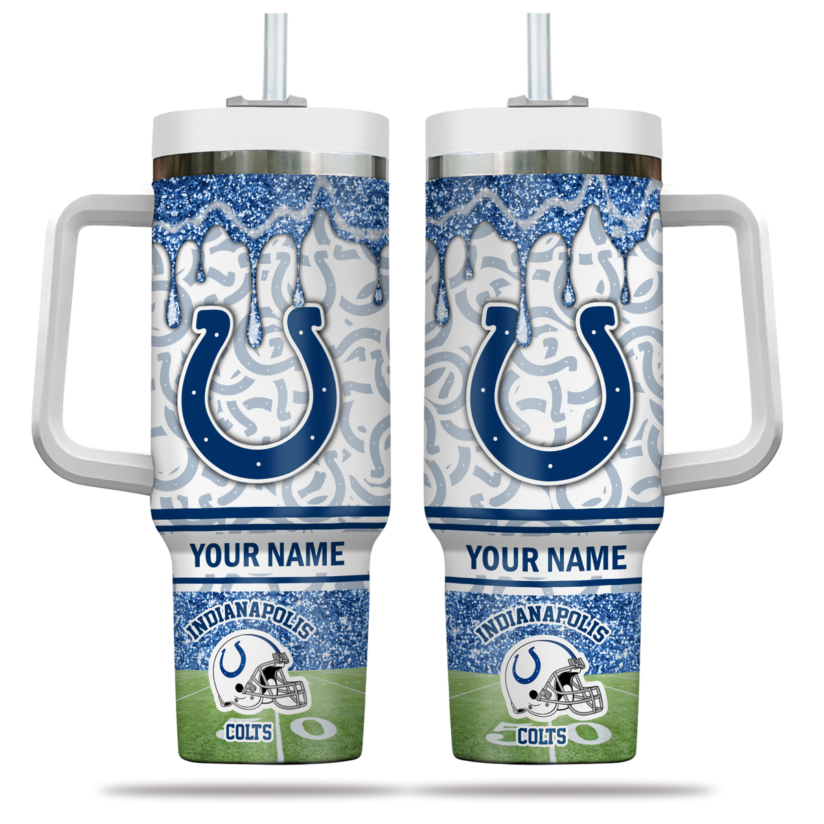 Indianapolis Colts NFL Glitter Custom Stanley Cup 40 oz 30 oz Tumbler With HandleTVC230195 - Image 2
