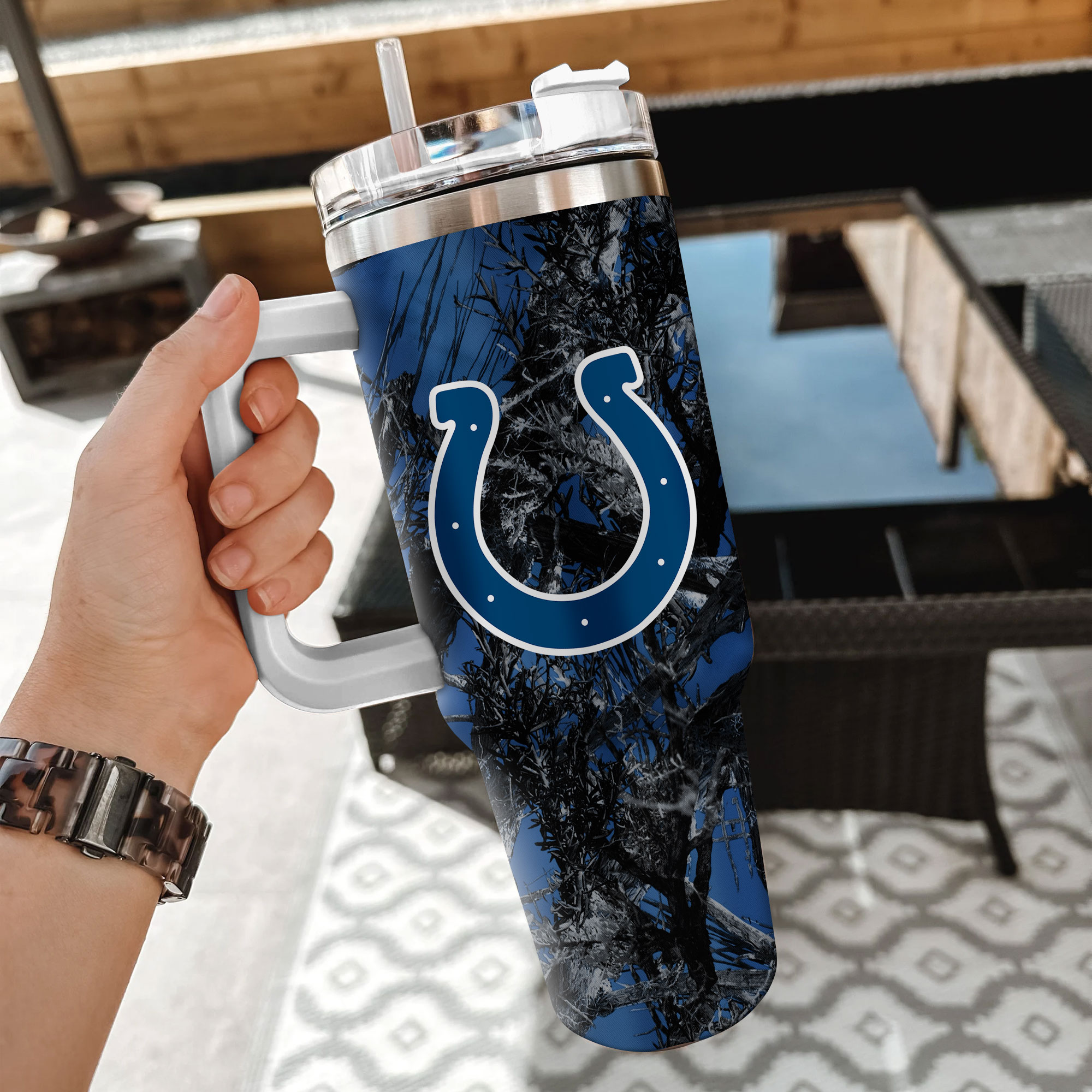 Indianapolis Colts NFL Hunting Custom Stanley Cup 40 oz 30 oz Tumbler With HandleTVC230182 - Image 2