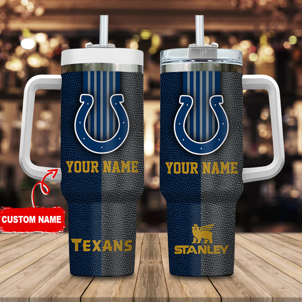 Indianapolis Colts NFL Leather Effect Custom Stanley Cup 40 oz 30 oz Tumbler With HandleTVC2301123
