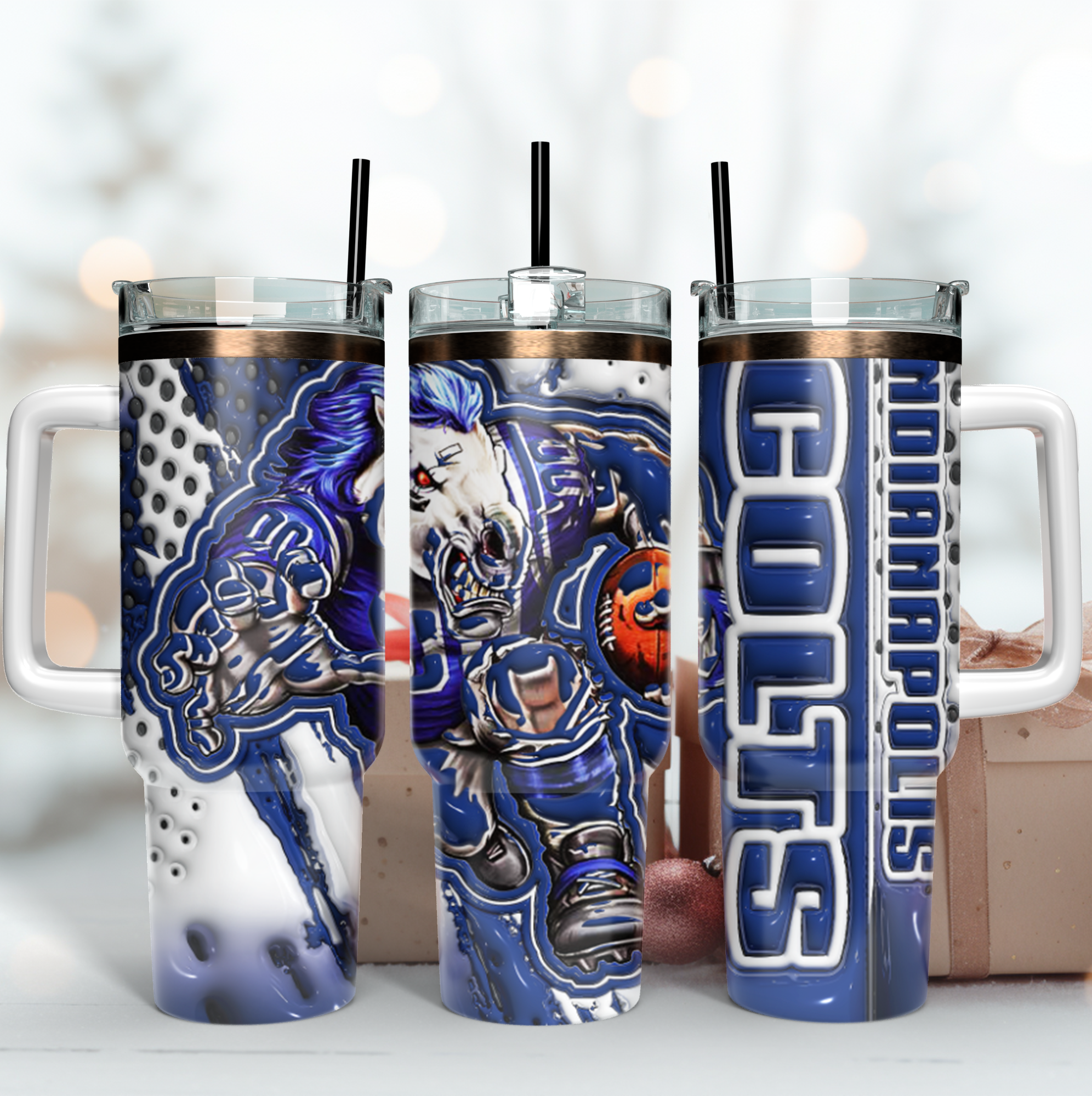 Indianapolis Colts NFL Mascot Custom Stanley Cup 40 oz 30 oz Tumbler With HandleTVC2301184