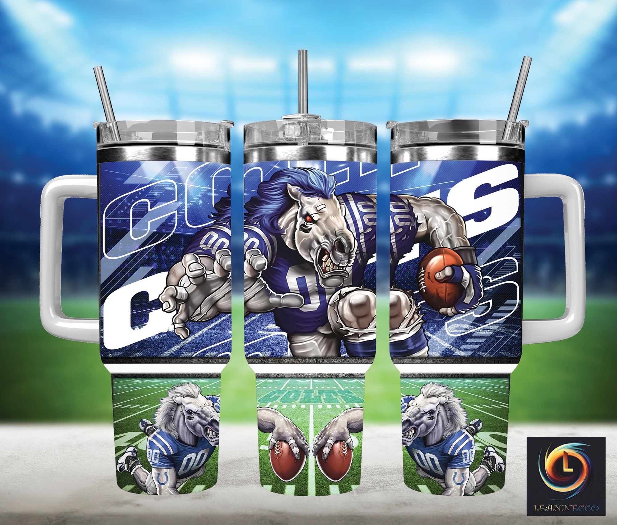 Indianapolis Colts NFL Mascot Custom Stanley Cup 40 oz 30 oz Tumbler With HandleTVC2301988
