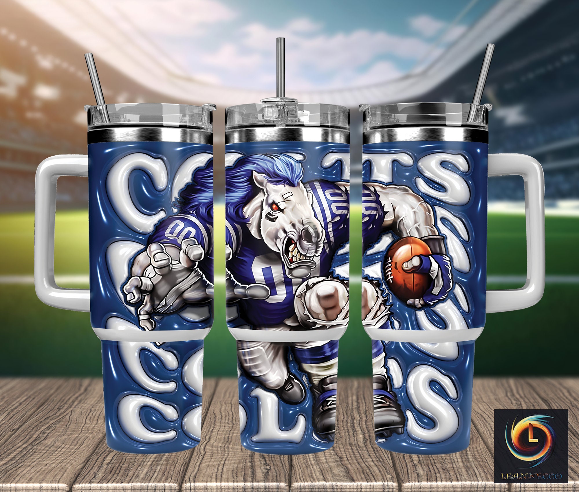 Indianapolis Colts NFL Mascot Custom Stanley Cup 40 oz 30 oz Tumbler With HandleTVC2301994