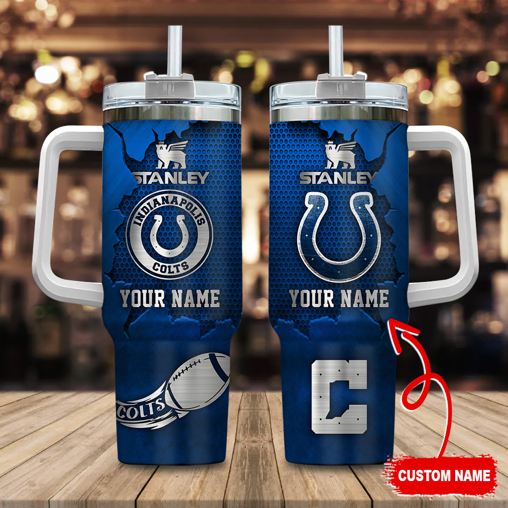 Indianapolis Colts NFL Metal Style Custom Stanley Cup 40 oz 30 oz Tumbler With HandleTVC230186